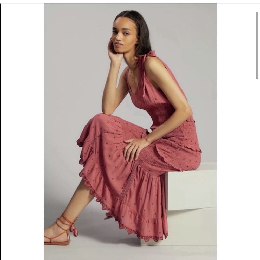 Anthropologie Rose Midi Dress